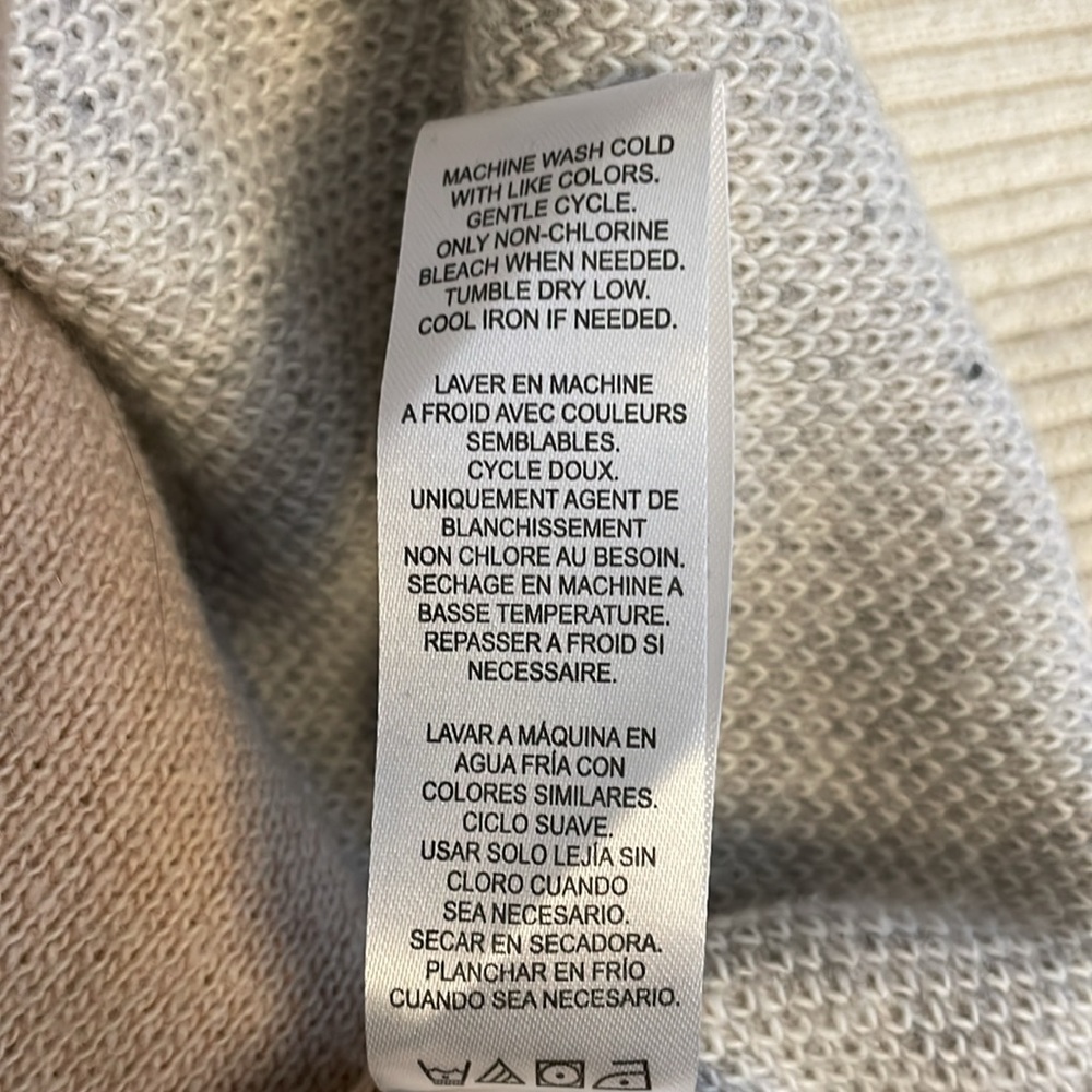 NWT Splendid Sweater Crewneck Color-block Gray Beige Cream Tan Stars Size Medium - Picture 5 of 5